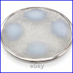 Verlys France Art Déco Verre Opalescent Argent Minerve Dessous de Plat