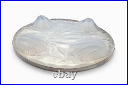 Verlys France Art Déco Verre Opalescent Argent Minerve Dessous de Plat