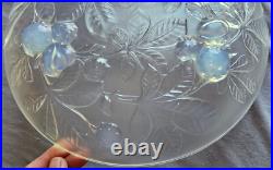 Verlys France Coupe centre de table art déco en verre moulé opalescent Marrons