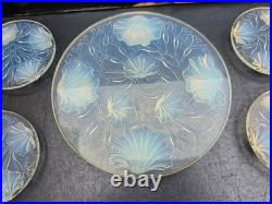 Verlys Plateau Coupelles Verre Opalescent Art Deco 1930 Tray Glass