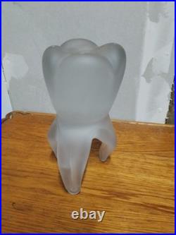 Verre moulé en forme de DENT dépoli H17 cm Art déco