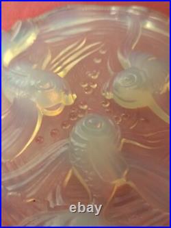 Verre opalescent Verelys France Art Deco Carpe Koi Signé Et Rare