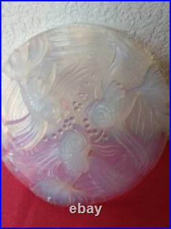 Verre opalescent Verelys France Art Deco Carpe Koi Signé Et Rare
