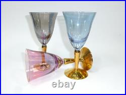 Verres Art Déco Vers 1930 En Verre Irisé Doré B-K57 Verres Art Déco Vers 1930 En Verre Irisé Doré B-K57