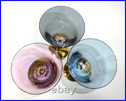 Verres Art Déco Vers 1930 En Verre Irisé Doré B-K57