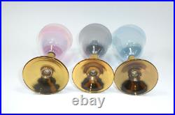 Verres Art Déco Vers 1930 En Verre Irisé Doré B-K57